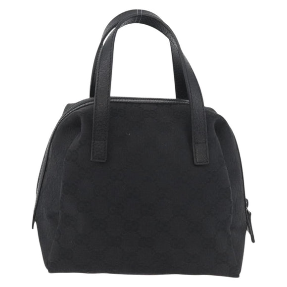 GUCCI GG Canvas Hand Bag Black Silver 124542 Auth 178727A