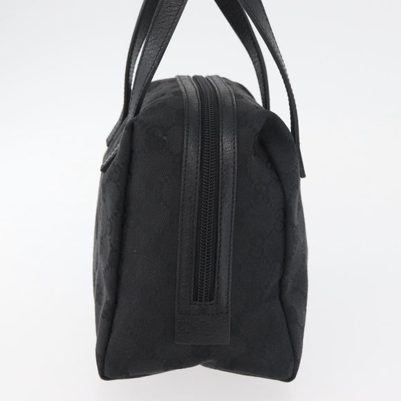 GUCCI GG Canvas Hand Bag Black Silver 124542 Auth 178727A