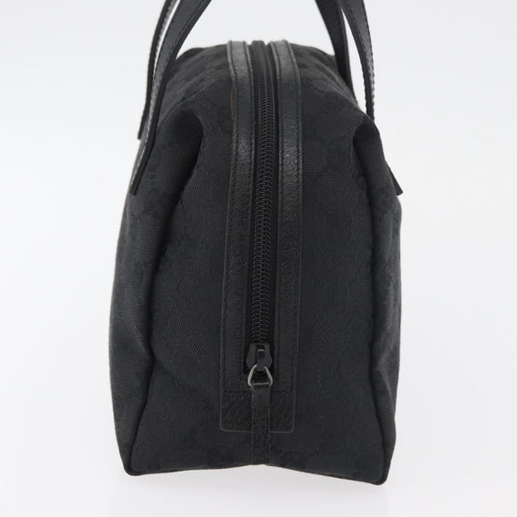 GUCCI GG Canvas Hand Bag Black Silver 124542 Auth 178727A