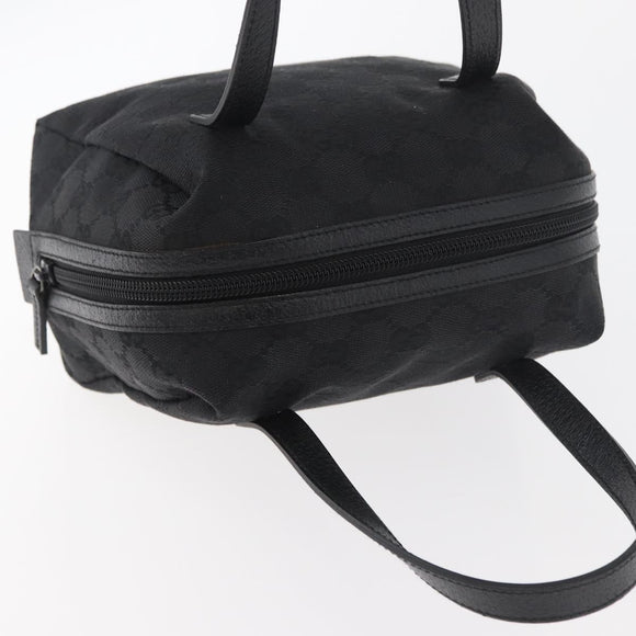 GUCCI GG Canvas Hand Bag Black Silver 124542 Auth 178727A