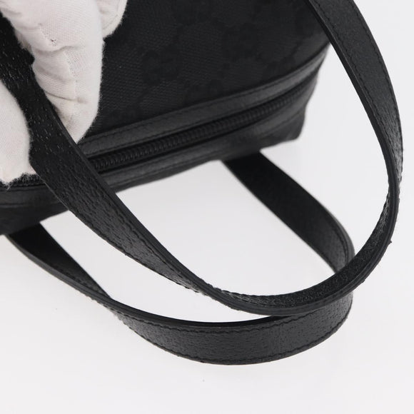 GUCCI GG Canvas Hand Bag Black Silver 124542 Auth 178727A