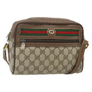 GUCCI GG Supreme Web Sherry Line Bag PVC Beige Gold 56 02 087 Auth 178729-1