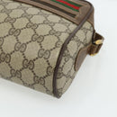 GUCCI GG Supreme Web Sherry Line Bag PVC Beige Gold 56 02 087 Auth 178729-9