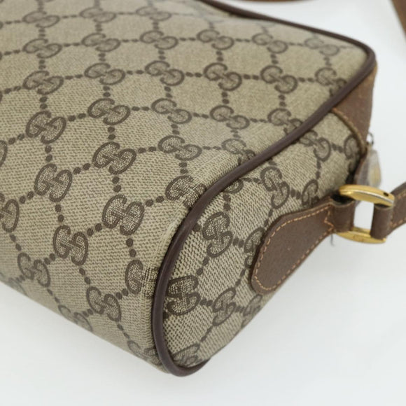 GUCCI GG Supreme Web Sherry Line Bag PVC Beige Gold 56 02 087 Auth 178729