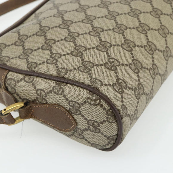 GUCCI GG Supreme Web Sherry Line Bag PVC Beige Gold 56 02 087 Auth 178729