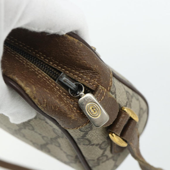 GUCCI GG Supreme Web Sherry Line Bag PVC Beige Gold 56 02 087 Auth 178729