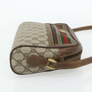 GUCCI GG Supreme Web Sherry Line Bag PVC Beige Gold 56 02 087 Auth 178729-4
