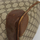 GUCCI GG Supreme Web Sherry Line Boston Bag PVC Beige Gold Auth 178730-10