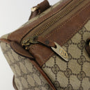 GUCCI GG Supreme Web Sherry Line Boston Bag PVC Beige Gold Auth 178730-14