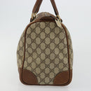 GUCCI GG Supreme Web Sherry Line Boston Bag PVC Beige Gold Auth 178730-4