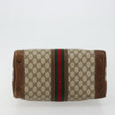 GUCCI GG Supreme Web Sherry Line Boston Bag PVC Beige Gold Auth 178730-9