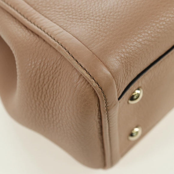 GUCCI Soho Hand Bag Leather 2way Pink Gold 336751 Auth 178732V