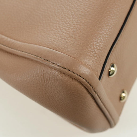GUCCI Soho Hand Bag Leather 2way Pink Gold 336751 Auth 178732V