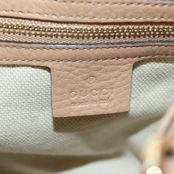 GUCCI Soho Hand Bag Leather 2way Pink Gold 336751 Auth 178732V