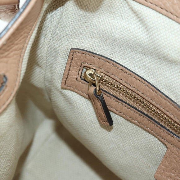 GUCCI Soho Hand Bag Leather 2way Pink Gold 336751 Auth 178732V