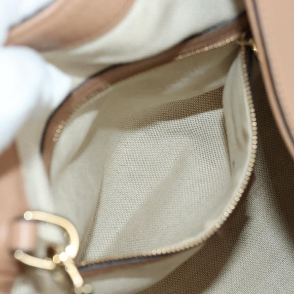 GUCCI Soho Hand Bag Leather 2way Pink Gold 336751 Auth 178732V