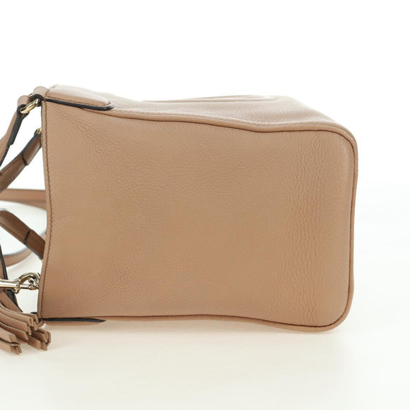 GUCCI Soho Hand Bag Leather 2way Pink Gold 336751 Auth 178732V