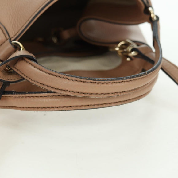 GUCCI Soho Hand Bag Leather 2way Pink Gold 336751 Auth 178732V