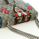 GUCCI Chain Dionysus Angry Cat Bag Leather Beige Silver 403348 Auth 178733V-6
