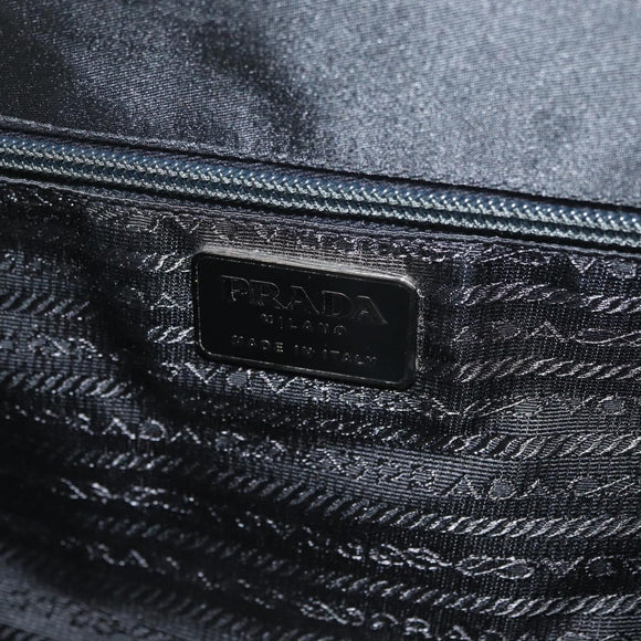 PRADA Shoulder Bag Nylon Black Silver Auth 178737A