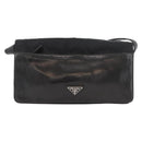 PRADA Shoulder Bag Nylon Black Silver Auth 178737A-13