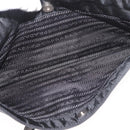 PRADA Shoulder Bag Nylon Black Silver Auth 178737A-23