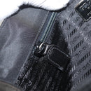 PRADA Shoulder Bag Nylon Black Silver Auth 178737A-25