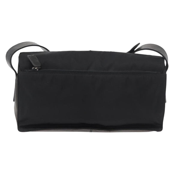 PRADA Shoulder Bag Nylon Black Silver Auth 178737A