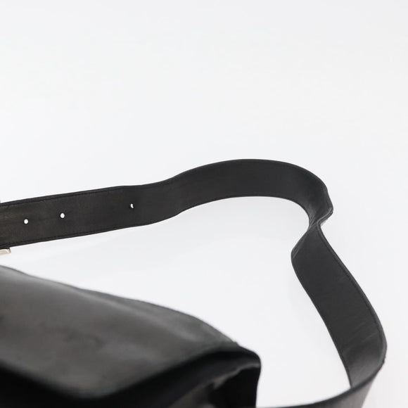 PRADA Shoulder Bag Nylon Black Silver Auth 178737A