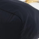 PRADA Metal Handle Hand Bag Nylon Navy Gold Auth 178739-11
