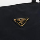 PRADA Metal Handle Hand Bag Nylon Navy Gold Auth 178739-14