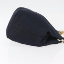 PRADA Metal Handle Hand Bag Nylon Navy Gold Auth 178739-4