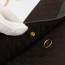 Christian Dior Trotter Canvas Chain Shoulder Bag Brown Gold Auth 178742-15
