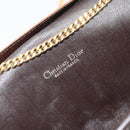 Christian Dior Trotter Canvas Chain Shoulder Bag Brown Gold Auth 178742-18