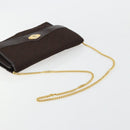 Christian Dior Trotter Canvas Chain Shoulder Bag Brown Gold Auth 178742-7