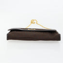 Christian Dior Trotter Canvas Chain Shoulder Bag Brown Gold Auth 178742-9