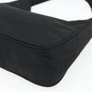 PRADA Hand Bag Pouch Nylon Black Silver Auth 178743-15