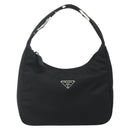 PRADA Hand Bag Pouch Nylon Black Silver Auth 178743-13