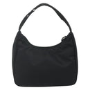 PRADA Hand Bag Pouch Nylon Black Silver Auth 178743-2