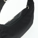 PRADA Hand Bag Pouch Nylon Black Silver Auth 178743-6