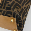 FENDI Zucca Canvas Hand Bag Black Brown Auth 178746A-15
