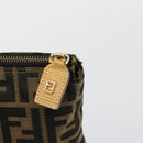 FENDI Zucca Canvas Hand Bag Black Brown Auth 178746A-10
