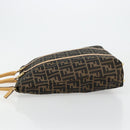FENDI Zucca Canvas Hand Bag Black Brown Auth 178746A-4