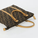 FENDI Zucca Canvas Hand Bag Black Brown Auth 178746A-6