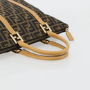 FENDI Zucca Canvas Hand Bag Black Brown Auth 178746A-7