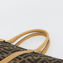 FENDI Zucca Canvas Hand Bag Black Brown Auth 178746A-8