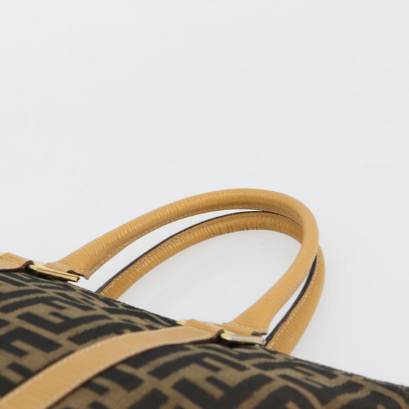 FENDI Zucca Canvas Hand Bag Black Brown Auth 178746A