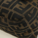 FENDI Zucca Canvas Mamma Baguette Shoulder Bag Black Brown Auth 178747V-15