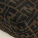 FENDI Zucca Canvas Mamma Baguette Shoulder Bag Black Brown Auth 178747V-17