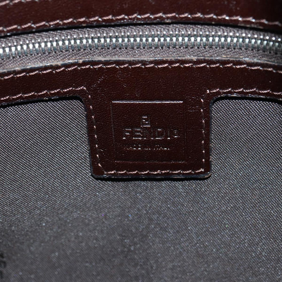 FENDI Zucca Canvas Mamma Baguette Shoulder Bag Black Brown Auth 178747V